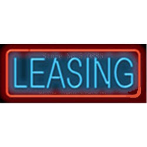 Leasing Rent Businese Car Auto Glass Tube neon sign Handcrafted Automotive signs Shop Store Business Signboard signage 17"x14"