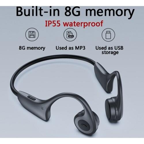 Wireless Bluetooth Headsets Bone Conduction Headphones With 8G Memory Player Microphone Waterproof Earphone For Xiaomi Huawei