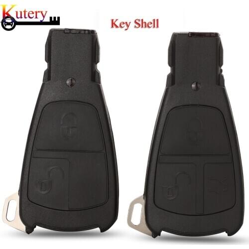 Kutery Remote Car Key Shell Cover Case With Old Style For Mercedes-Benz C180 1998-2004 W202 insert Blade 2/3 Buttons