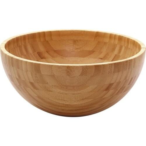 Wooden Bamboo Bowl Japan Style Solid Wood Unpainted Fruit Salad Bowl Home Creative Wooden Saucer Large Friendly Tableware