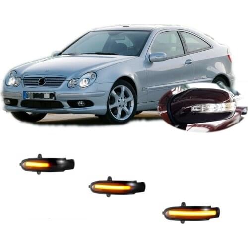 For Mercedes Benz C Class W203 T Model S203 2000 2001 2002 2003 2006 2007 2008 Dynamic LED Blinker Indicator Mirror Turn Light