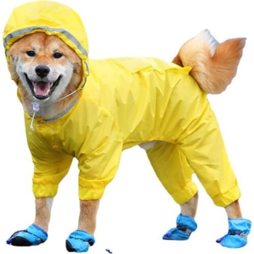 Big Dog Raincoat Golden Retriever Poncho Shiba Inu Corgi Labrador Medium Large Pet Dog Supplies All Inclusive Clothes Four Feet