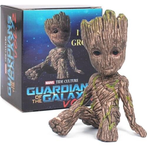 Disney Avengers Guardians Of The Galaxy 2 Action Figure Treeman Groot Toys Sitting PVC Model Dolls Collectible