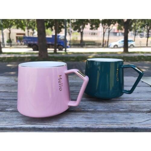 Nordic ins style Home Office Cafe Tazas coffee creramic mug with real gold Best Gift for Festival