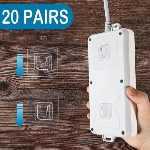 10 Pairs Double Sided Adhesive Wall Hooks Hanger Strong Transparent Suction Cup Sucker Kitchen Bathroom Wall Storage Holder