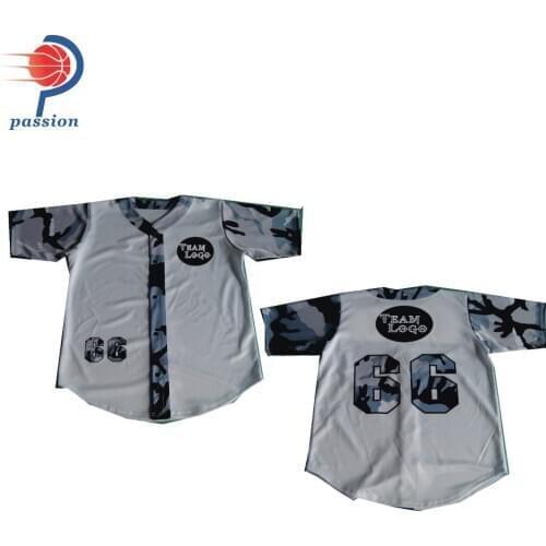 Custom Mens Team Baseball Shirts White Camo Design