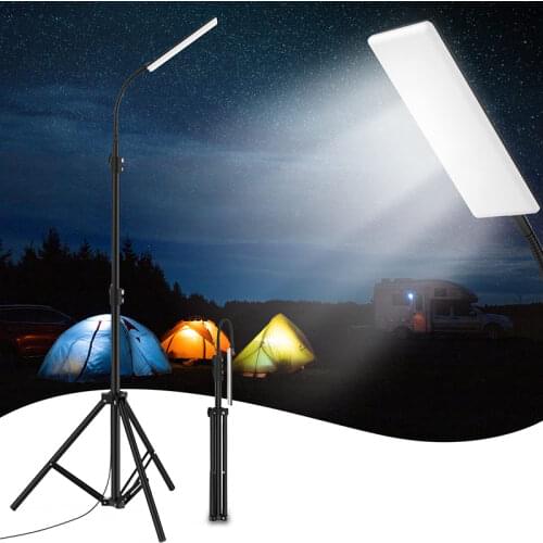 Multifunction Portable LED Camping Lantern Adjsutable Tripod Stand Pole Outdoor Work BBQ USB Light Powerful Light