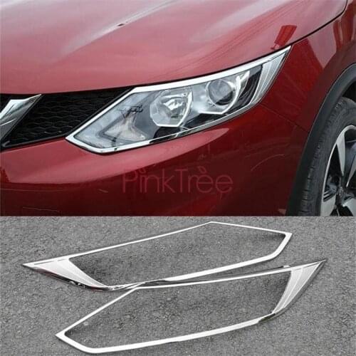 For Nissan Qashqai 2014 2015 2016 2017 Head Lamp Hood Trim Headlight Cover Car Styling Accessories