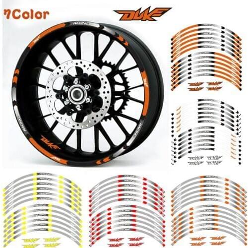 New 12 Strips Motorcycle Accessories Colorful Personality Wheel Hub Tire Decal Emblem Reflective Sticker For KTM DUKE duke