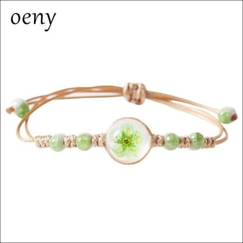 Beautiful Hand string dried flower pink gypsophila bracelet adjustable student girl fresh new Chain