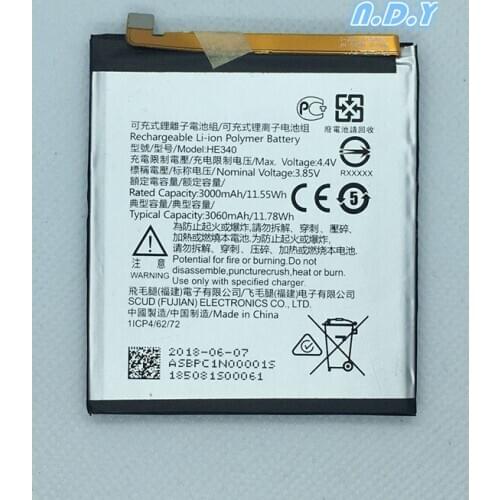 Original HE340 3000mAh Battery For Nokia 7 Nokia7 HE 340 Batteries Bateria
