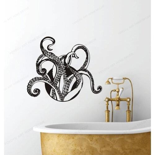 Octopus Sea Animals Wall Sticker Home Decoration Bathroom Decor Wall Decal Art Removable Wall Poster HD295