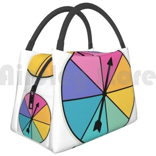 Portable Insulation Bag Math Spinner School Teacher Teach Teaching Math Mathematics Probability Statistics Rainbow