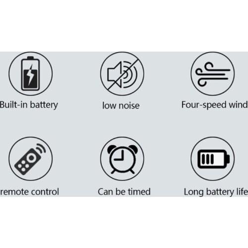 28EA Ceiling Fan USB Charging Student Dormitory Ultra-quiet Rechargeable Camping Adjustable Speed Remote Control Timing
