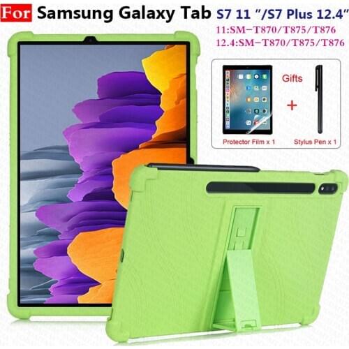 Child Kickstand Silicon Case For Samusng Galaxy S7 Plus 12.4 inch 2020 SM-T970 T975 T976 Tablet Case Shockproof Shell Case Cover