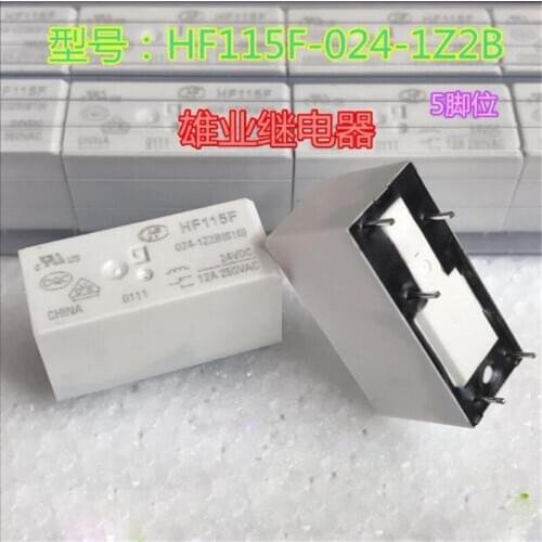 24V relay HF115F-024-1Z2B HF115F 024 1Z2B HF115F0241Z2B 24VDC DC24V 5PIN