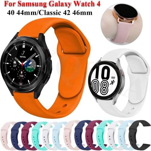 Hot 20mm Smart Slicone Straps Bracelet For Samsung Galaxy Watch 4 40 44mm Classic 42 46mm Watchband Galaxy Watch Active 2/3 41mm