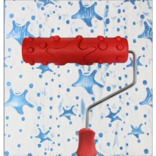 Star Pattern Rubber Roller Embossed Texture Pattern Paint Roller Home Decoration Paint Brush Background Wall Tool 7 Inch