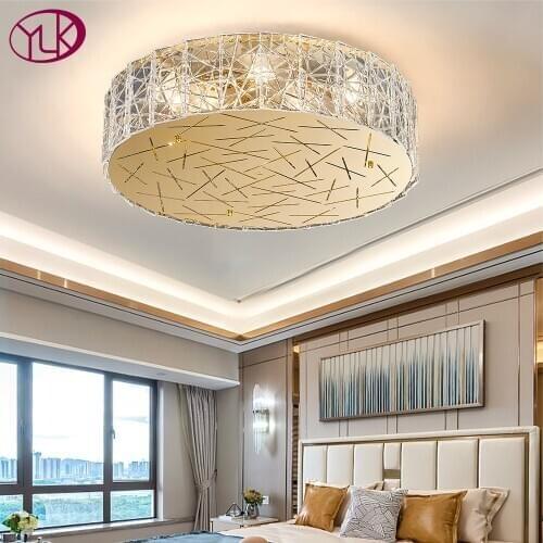 Round glass chandelier for ceiling Luxury gold living room bedroom flush amount light fixtures home decor led indoor Lighting