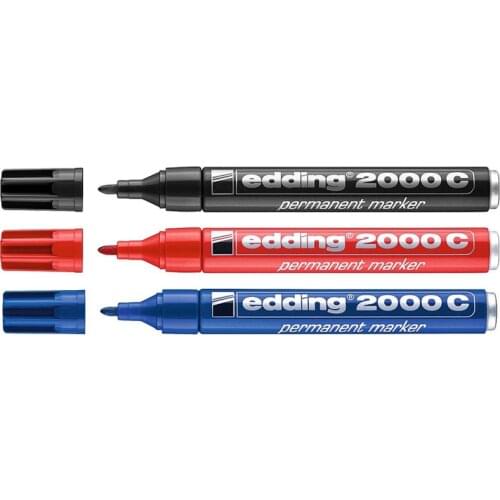 Edding 2000C Oil Permanent Paint Markers Black Red Blue Laboratory Industrial Metal Glass Plastic Ceramics Stone Paint Pens