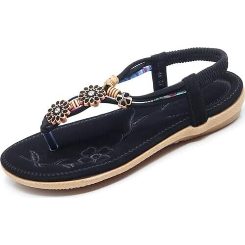 Women Sandals Fashion Flip Flops Women Shoes Crystal Floral Ladies Sandals 2020 Summer Flat Shoes Beach Sandals