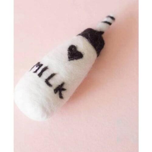 Wool Felt Milk Bottle Newborn Props for Photography Handmade Felt Milk Toys Ornaments Baby Photo Prop Stuffed Doll