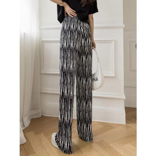 WWENN Stacked Wide Leg Pants Tie Dye Y2K Fashion Outfits Sweatpants Printed Vintage High Waist Folds Loose Soft Women Trousers