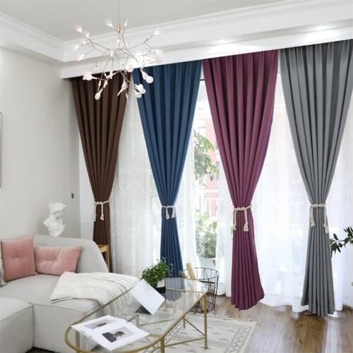 Window Curtain Fabric Living Room Bedroom Shading Blackout Curtains For Rideaux Chambre Voilage Drapes
