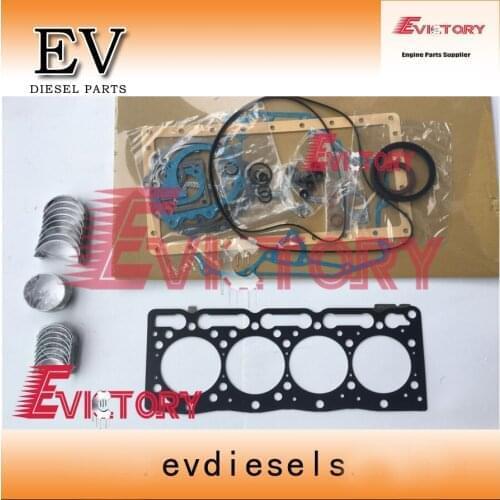For Kubota engine rebuild parts V1305 V1305T full gasket kit+piston ring bearing