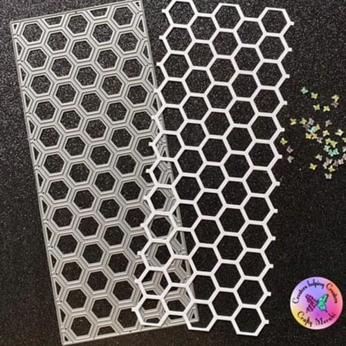 2021 New Arrival Honeycomb Rectangle Metal Cutting Dies Craft Scrapbooking Handmade Knife Mould Blade Stencils Dies Cut Model
