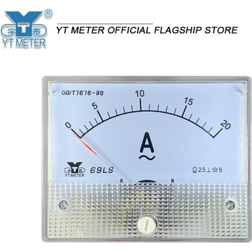 69l9 AC ammeter 3A 5A 10A 20A 30A 50A pointer meter 64 * 80mm size transformer CT direct use mounting cabinet