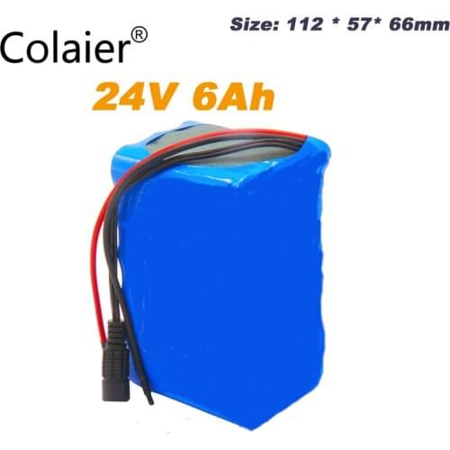 Colaier 24V 6Ah 6S3P Battery Pack 25.2V 18650 Battery 6000mAh Rechargeable Battery For GPS Navigator/Golf Car/Electric Bike