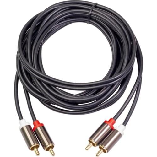 1M 1.8M 3M 5M Audio Cable 2RCA To 2RCA Lotus Cable AV Four-head Rca Power Amplifier Cable Aluminum Alloy For CD Player Speakers