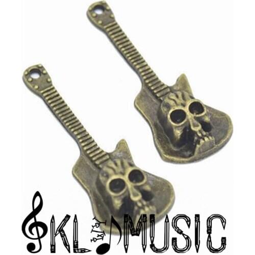 Zinc Alloy Skull Guitar Charms Pendant Fit For DIY Jewelry