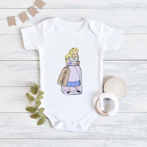 Baby Girl Romper Harajuku Alice in Wonderland Streetwear Toddler Bodysuits Ulzzang Vintage Hip Hop Fashion Newborn Jumpsuit