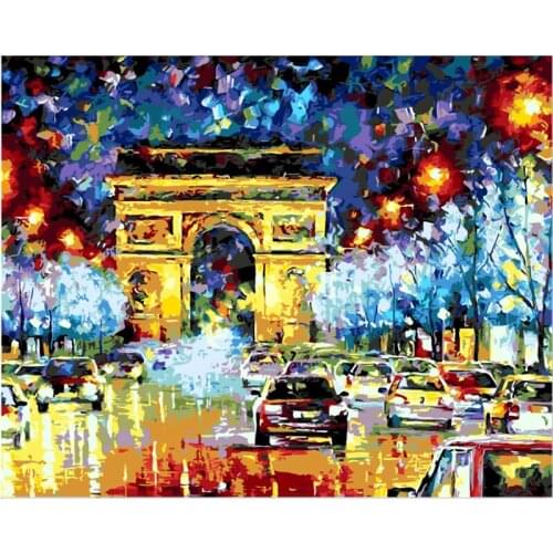 DIY Handpainted Oil Painting Arc de Triomphe Digital Painting by numbers oil paintingsWall Art For Living Room Gift