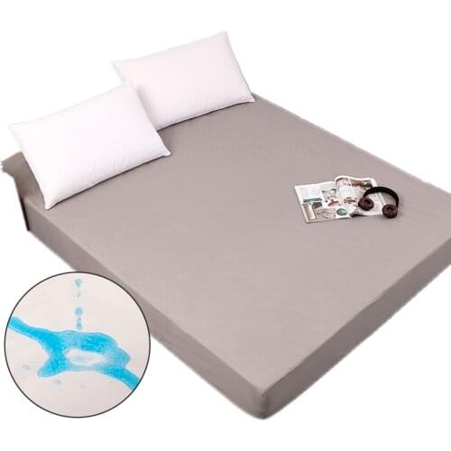 Dreamworld Effen Kleur Matras Protector Met Elastische Wit/Zwart Waterdicht Matrashoes Pad Baby Hoeslaken Dropshipping