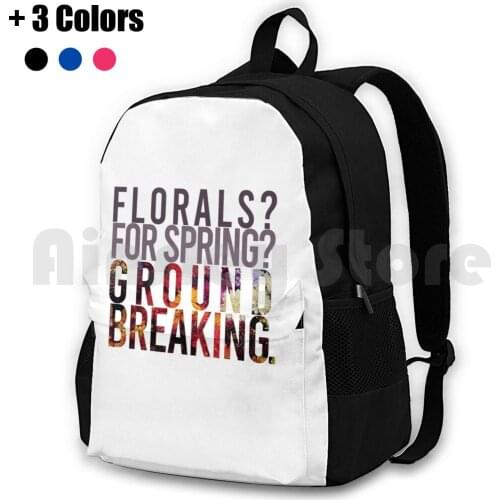" Florals ? For Spring ? Groundbreaking. " Devil Wears Quote Outdoor Hiking Backpack Waterproof Camping Travel The Devil Wears