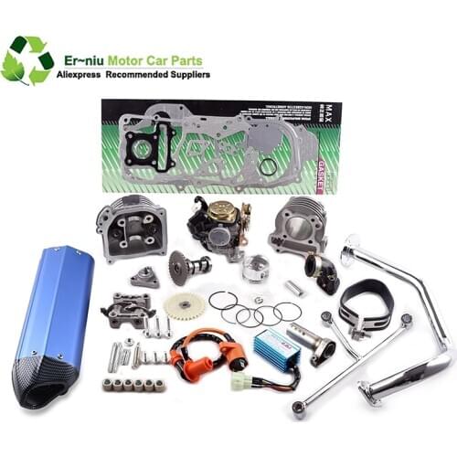 GY6 50 60 80 upgrade to 100 cc ERG Cylinder Head Kit Assembly Racing exhaust CDI Coil Camshaft Carburetor