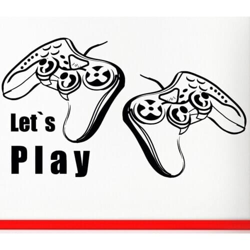Game Handle Wall Sticker Video Play Game Room Decal Gaming Gamer Vinyl Wall Decals Decor Mural Video Game Car Decal