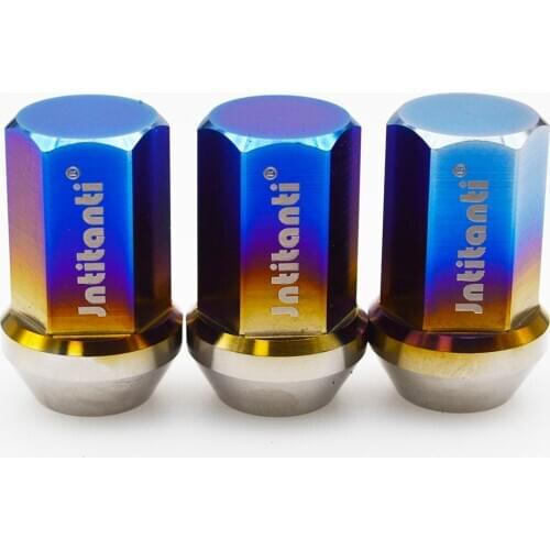 Cone seat close end titanium alloy hub nuts m12*1.25*35 (16 pieces)