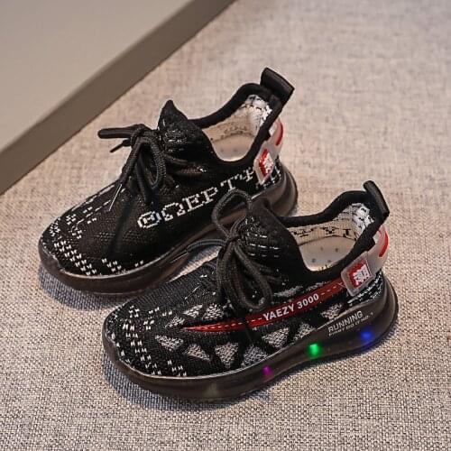 2021 Size 21-30 Glowing Sneakers for Boys Infant Mesh Sneakers Led Shoes for Children Glowing Shoes Kids Sneakers for Girls Boy