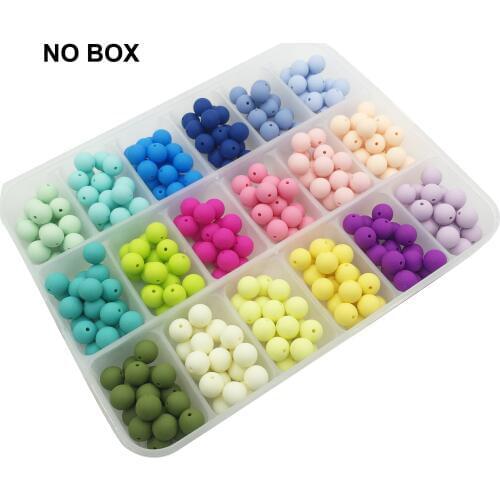 15mm silicone beads round loose jewelry baby teething balls(100pcs)silicone chew beads Food Grade Sensory infant baby teether