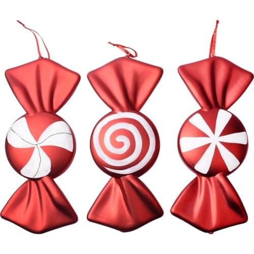 Scene layout gift decoration pendant 40-55CM hanging decoration plating red and white candy pendant