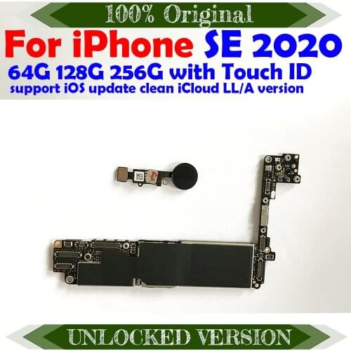 Motherboard For iPhone SE 2020 Unlocked Motherboard 64gb Mainboard With system 256gb Logic Board 128gb Full Function replace