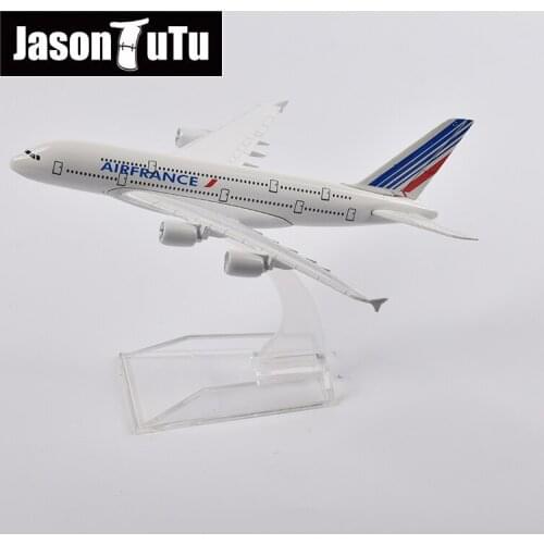 JASON TUTU 16cm Air France Airbus A380 Plane Model Aircraft Diecast Metal 1/400 Scale Airplane Model Gift Collection