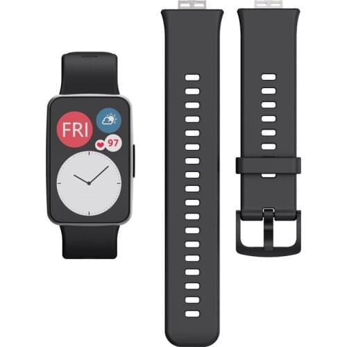 Fashion Wristwatch Strap for Huawei Watch Fit Silicone Strap for Mens Bracelet Replacement Wrist Band Watch Accessories