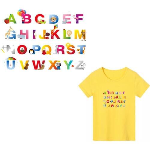 Letter thermo stickers on clothes iron on patch for clothing sticker children DIY t-shirt decor clothing applications badges E