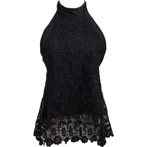 New Fashion Women Summer Vest Top Sexy Halter Sleeveless Casual Tank Tops Stylish Lace Camis