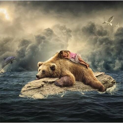 New Arrivals 5D DIY Full Round/Square Diamond Painting Girl & Bear 3D Embroidery Cross Stitch Rhinestone Mosaic Home Decor Y1448